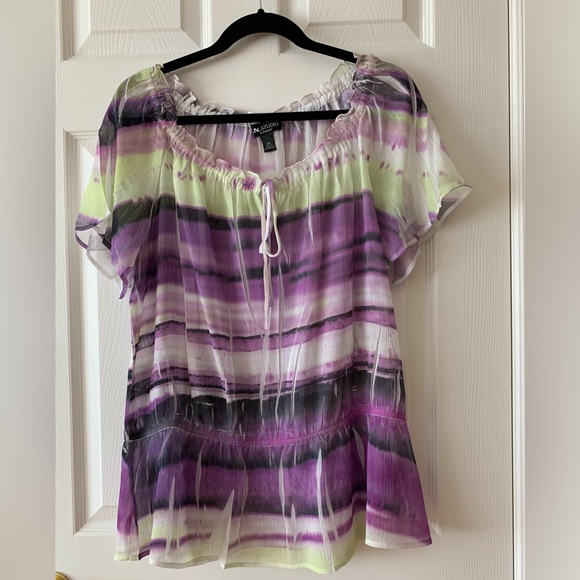 Multi Coloured Plus Blouse - Picture 1 of 5